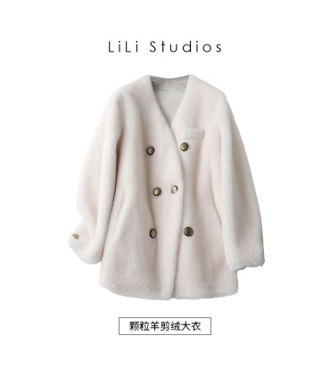 Women's Double Sheep Shearing Breasted Jacket