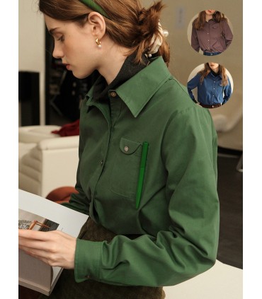 Camicia da scrittore tascabile con astuccio per temperamento letterario in stile francese 