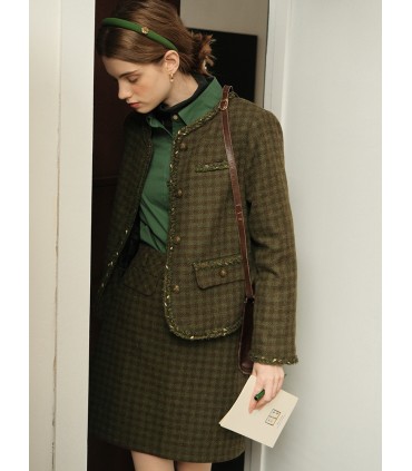 고급 체크무늬 소향패딩세트