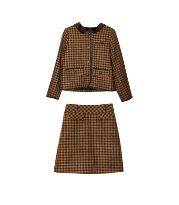 고급 체크무늬 소향패딩세트