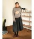 Warm Gray Embroidered Wool Loose Thick Sweater 
