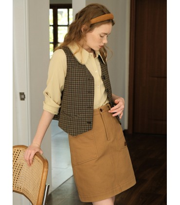 Pläd Classic Curved Pocket Layered Vest 