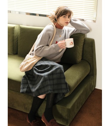 Wollen jurk met brede taille