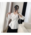 Fashionable Waist Commuting Long Sleeve Top 