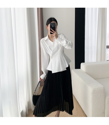 Trendig midjependling långärmad topp 