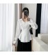 패셔너블한 허리 통근 긴팔 탑 
