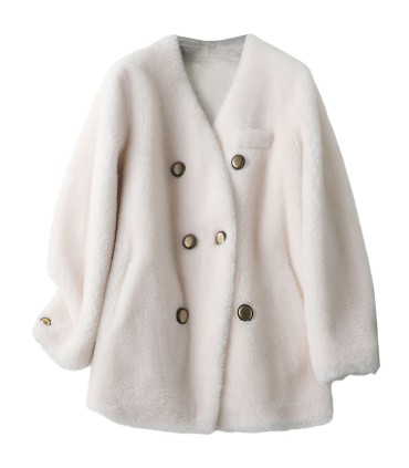 Women's Double Sheep Shearing Breasted Jacket