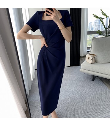 Vestido Midi Goddess Fan com decote quadrado 