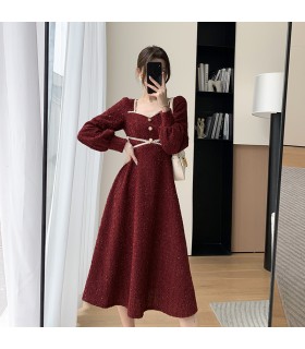 Maxi-jurk met vierkante hals 