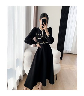 Saia longa estilo Hepburn com cintura alta 