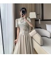 Váy dài hai dây giả phong cách dân tộc