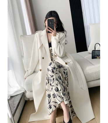 Manteau drapé mi-long 