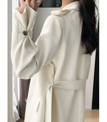 Manteau drapé mi-long 