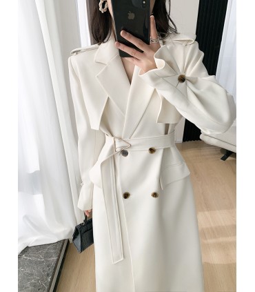 Manteau drapé mi-long 