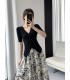 High-waisted mid-length umbrella skirt