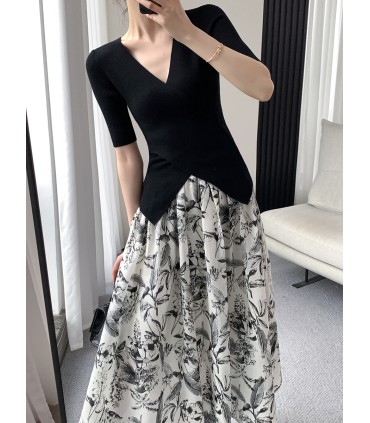 Rok payung mid-length berpinggang tinggi