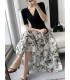 High-waisted mid-length umbrella skirt