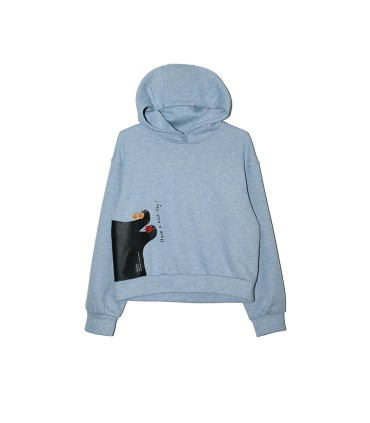 Sweater Black Cat Foot Lucky 