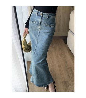 Jupe queue de poisson fendue taille haute 