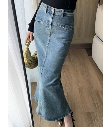 Jupe queue de poisson fendue taille haute 