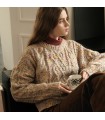 Suéter suelto con hilo de punto de color 