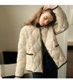Abrigo de plumón de ganso de lana con lunares coloridos de estilo francés pequeño y fragante 