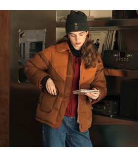 Veste en duvet d'oie à bouton en corne Doudoune 