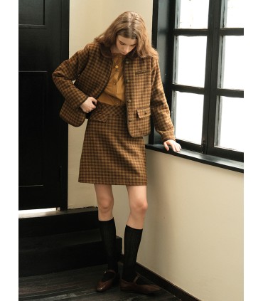 Ensemble rembourré petit parfum à carreaux haut de gamme