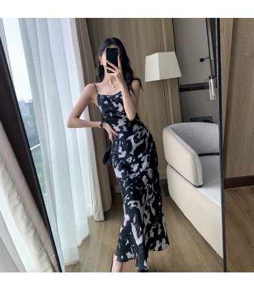 Talje gudinde-stil sort lang nederdel 