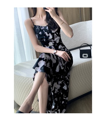 Talje gudinde-stil sort lang nederdel 