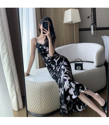 Talje gudinde-stil sort lang nederdel 