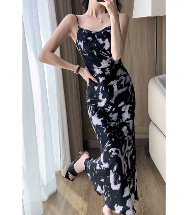 Talje gudinde-stil sort lang nederdel 