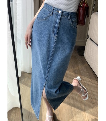 Váy xẻ tà thẳng lưng cao thời trang và đa năng 