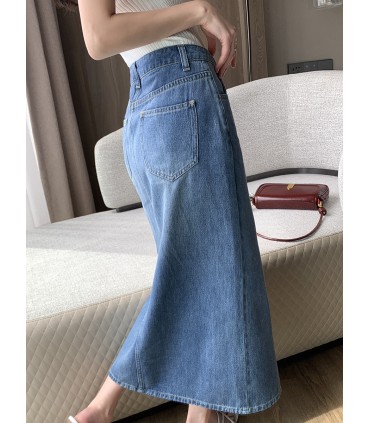 Váy xẻ tà thẳng lưng cao thời trang và đa năng 