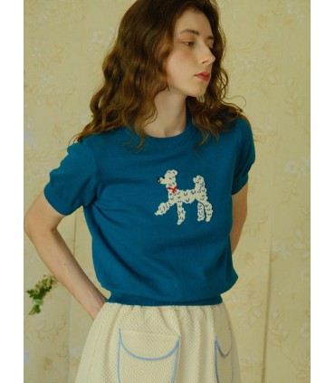 Short thin cotton knitted short-sleeved T-shirt