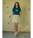 Short thin cotton knitted short-sleeved T-shirt