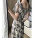 Jupe longue imprimée légère de luxe à taille carrée