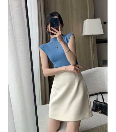 高腰百搭a字短裙子