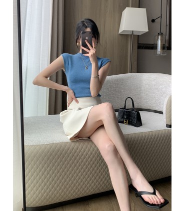 高腰百搭a字短裙子