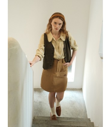 Chemise à manches longues ajustée à rayures foncées