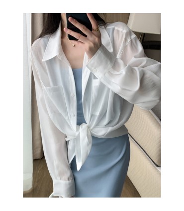 长袖薄款防晒百搭天丝上衣