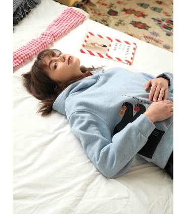 Sweter Black Cat Foot Lucky