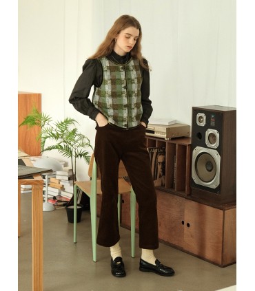 Áo vest bọc nhung kẻ caro Áo 