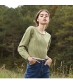 Crochet knitted long-sleeved bottoming shirt