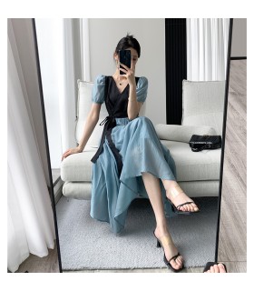 Waist Tencel Long Skirt