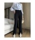 时尚高腰百搭开叉长裤子