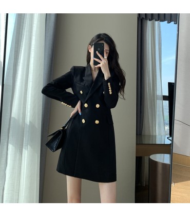 Getailleerde rok in godin-stijl met lange mouwen 