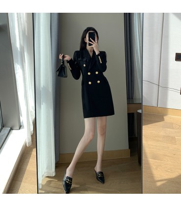 Falda de traje estilo diosa con cintura larga y manga larga 