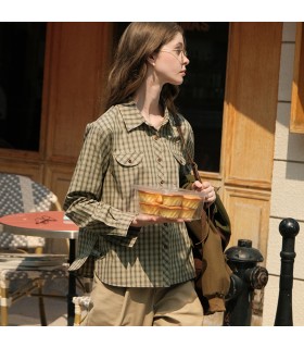 French Plaid Loose Gömlek 