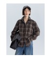 Plaid brushed casual shirt 